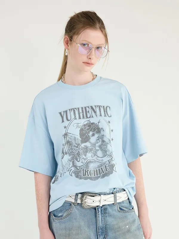 ANGEL VTG 티셔츠 스카이블루 AW5ME43921