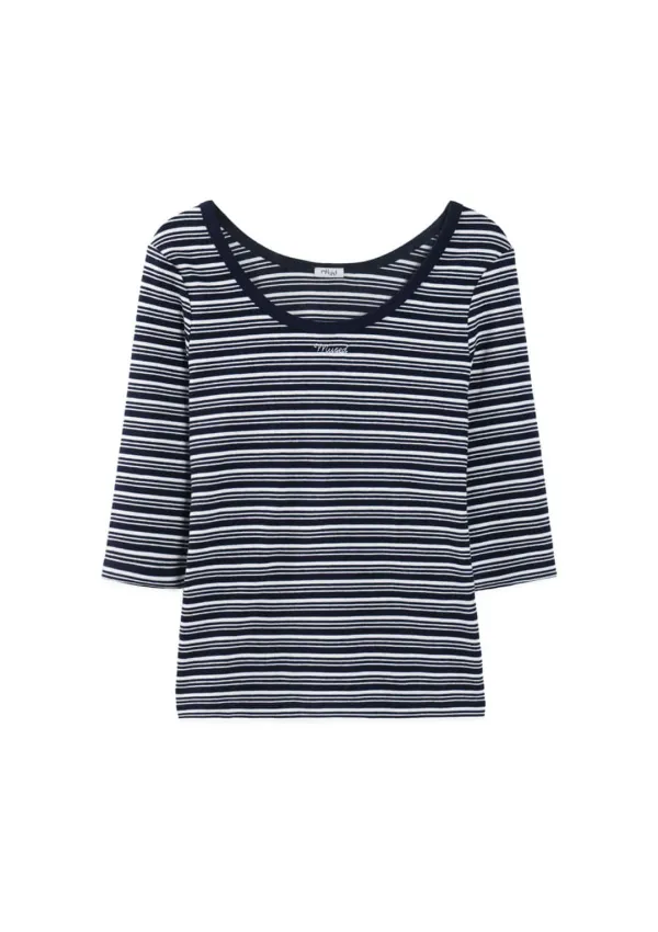Mused Scoop T-shirts - Navy Stripe