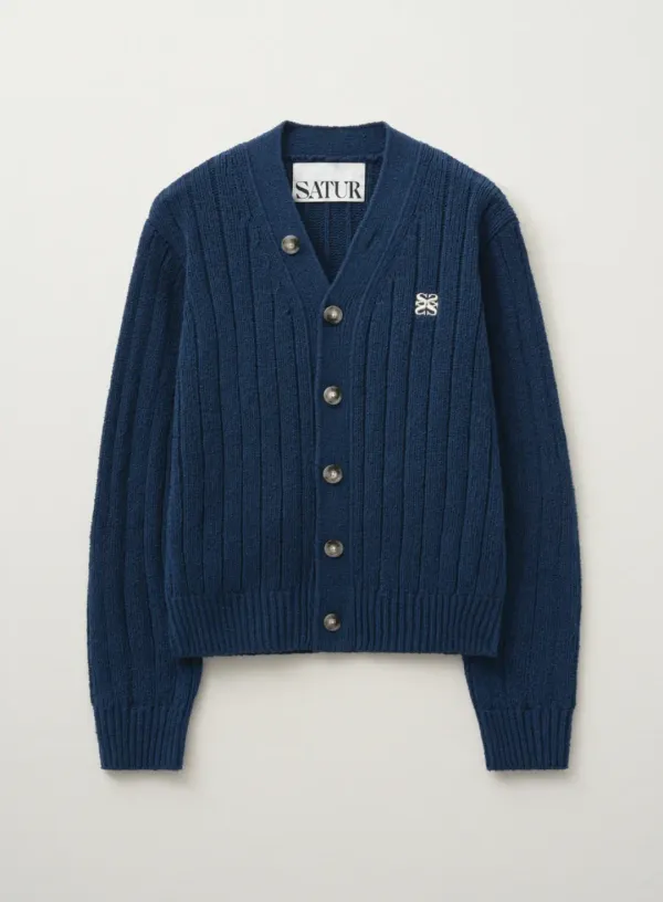 [RIIZE\'s Pick] (W) Faro Over Size Boucle Cardigan - Navy Peony