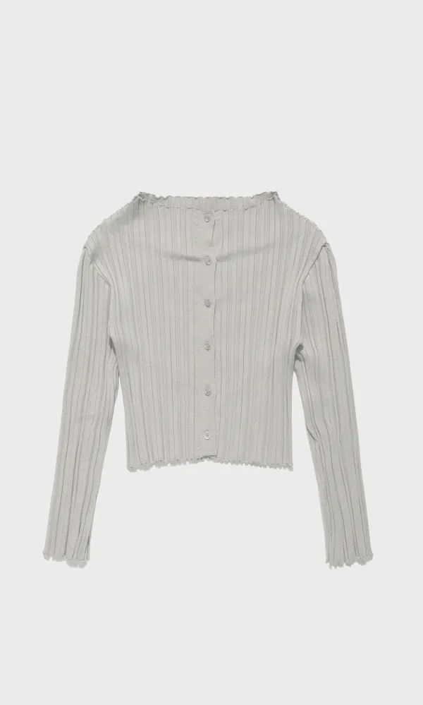 Knitted Ziggle Cardigan_Warm Gray