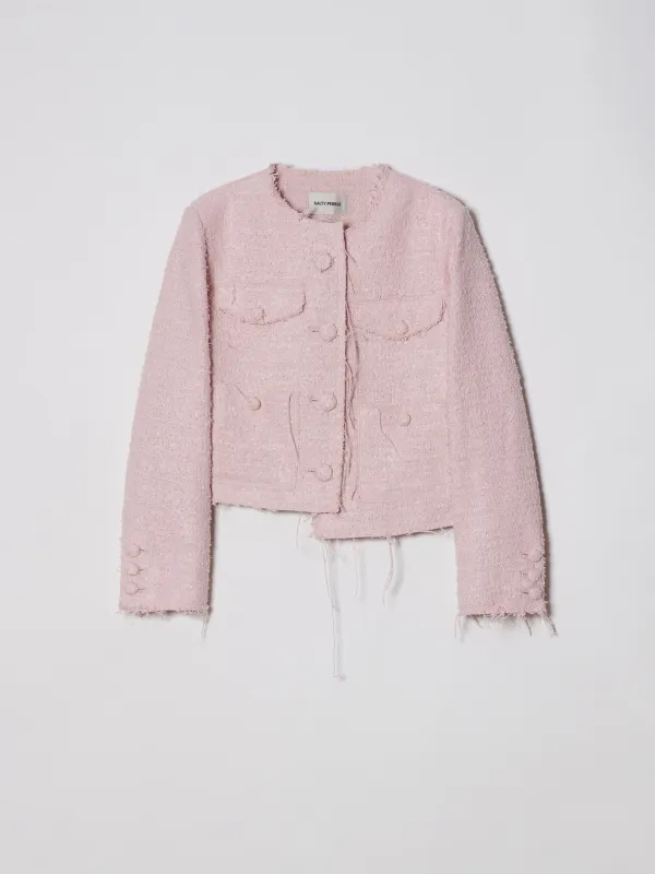 TWEED UNBALANCE JACKET [PINK]