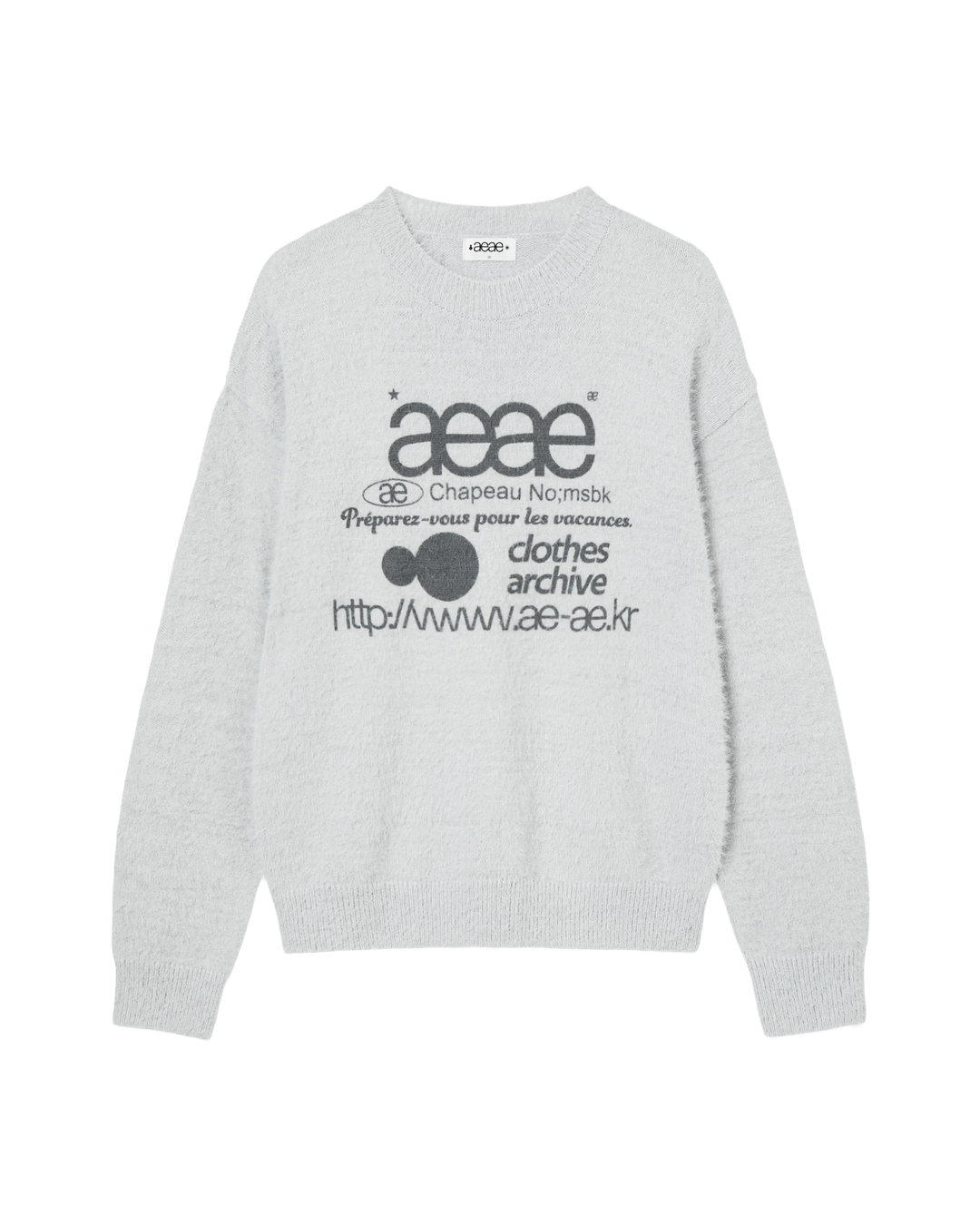 에이이에이이 WEB LOGO KNIT PULLOVER [LIGHT GREY] 상품 이미지 2