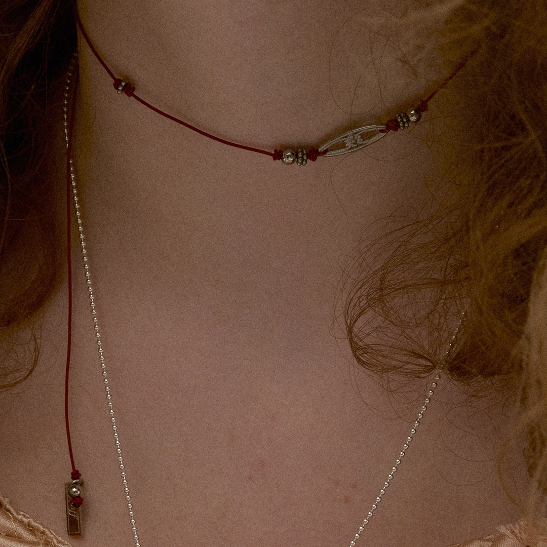 엔프프 oval trace necklace-red 상품 이미지 1