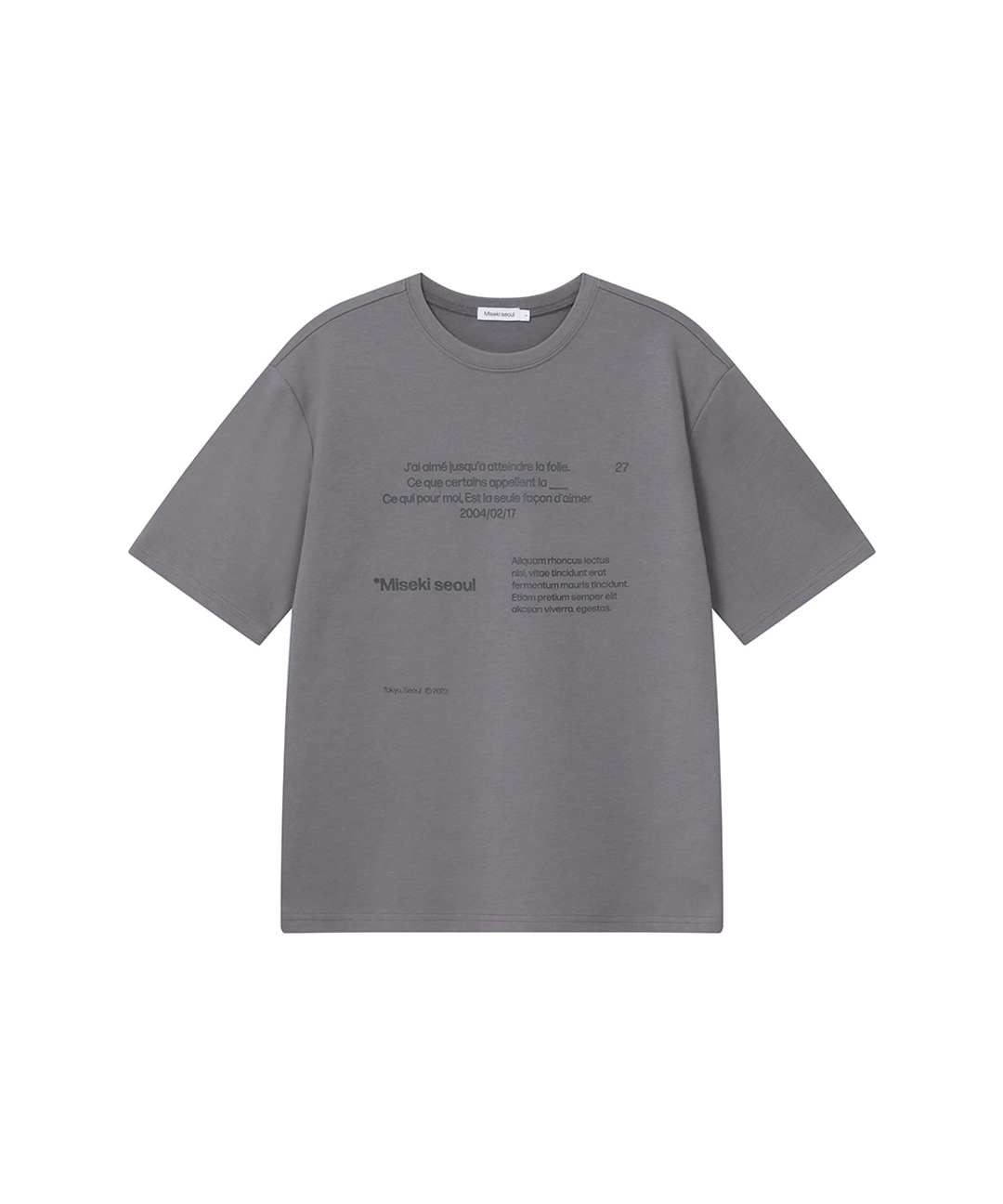 미세키서울 [Exclusive] Miseki typography short sleeves DEEP GREY 상품 이미지 1