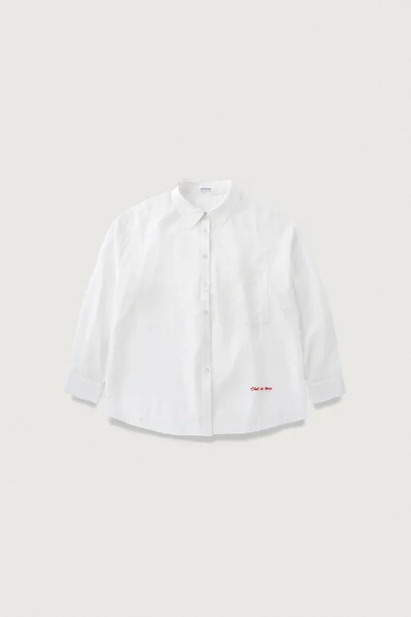 WRINKLE-FREE SHEER SHIRTS [WHITE]
