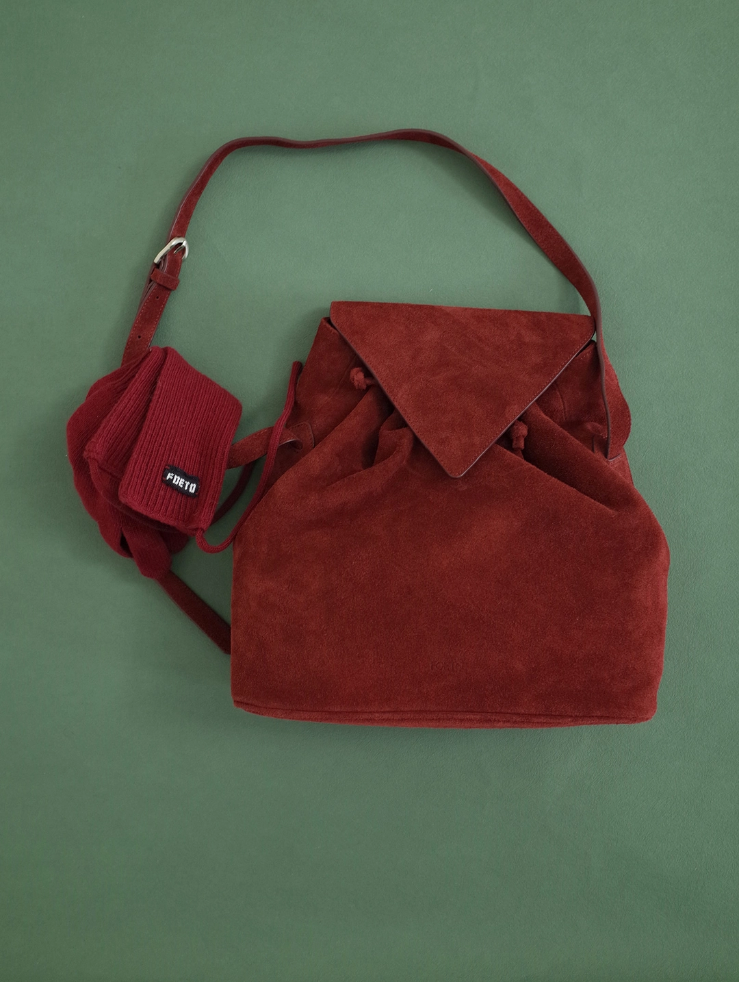포에토 Soft fold suede bag - red 상품 이미지 2