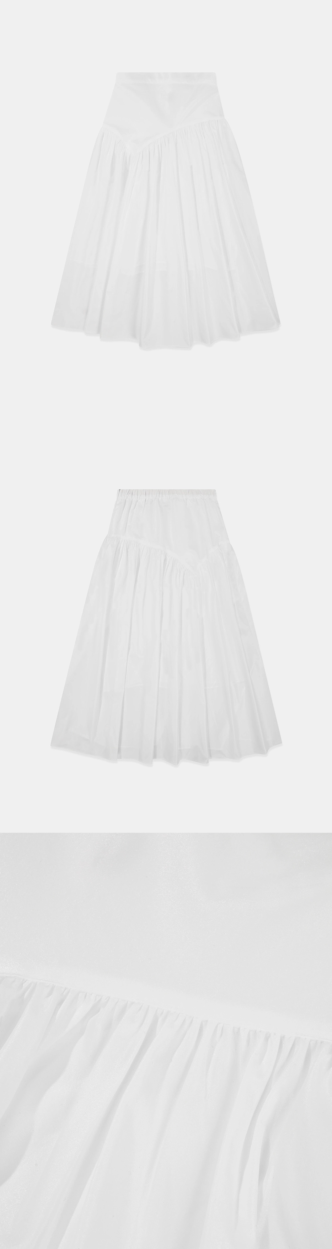 이브세이지 Glossy shirring skirt (Ivory) 상품 이미지 3