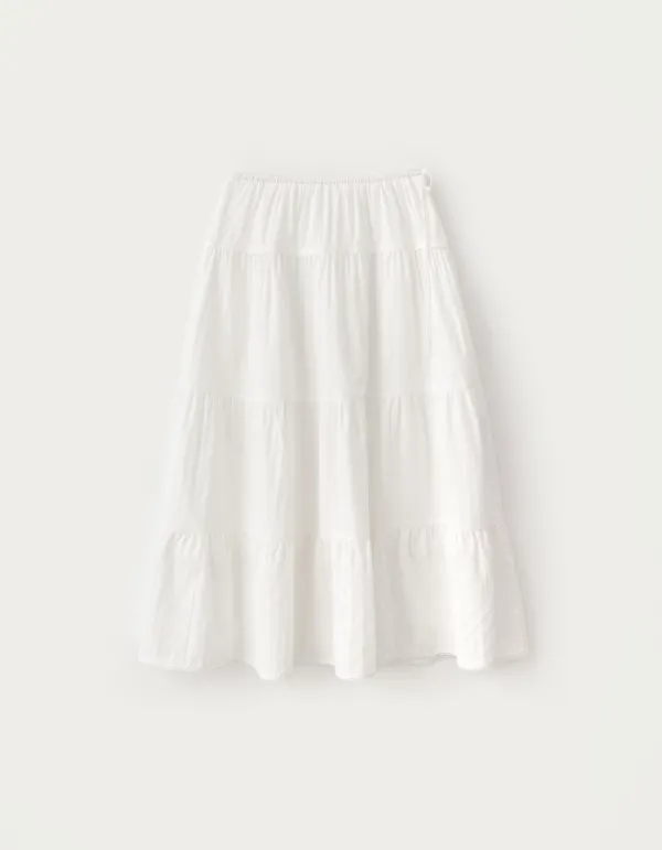 Ette Shirring Long Skirt - Ivory