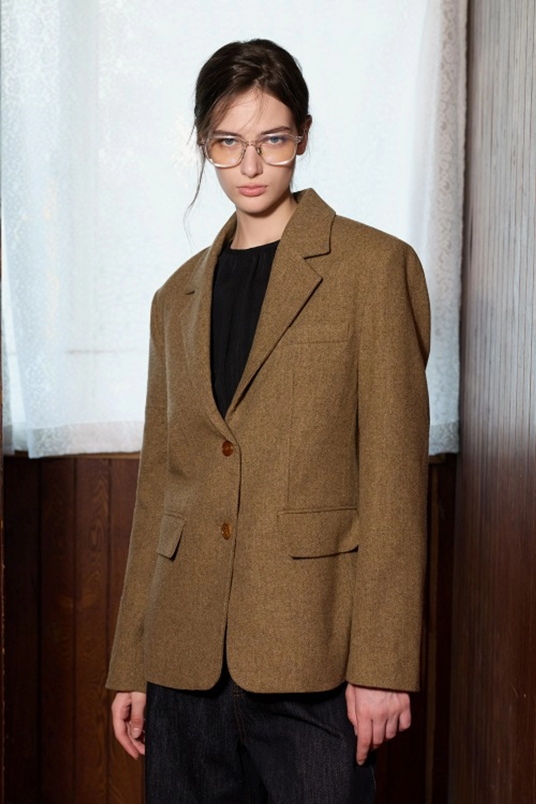 퀸스래빗 Elli Herringbone Wool Jacket－BEIGE 상품 이미지 2