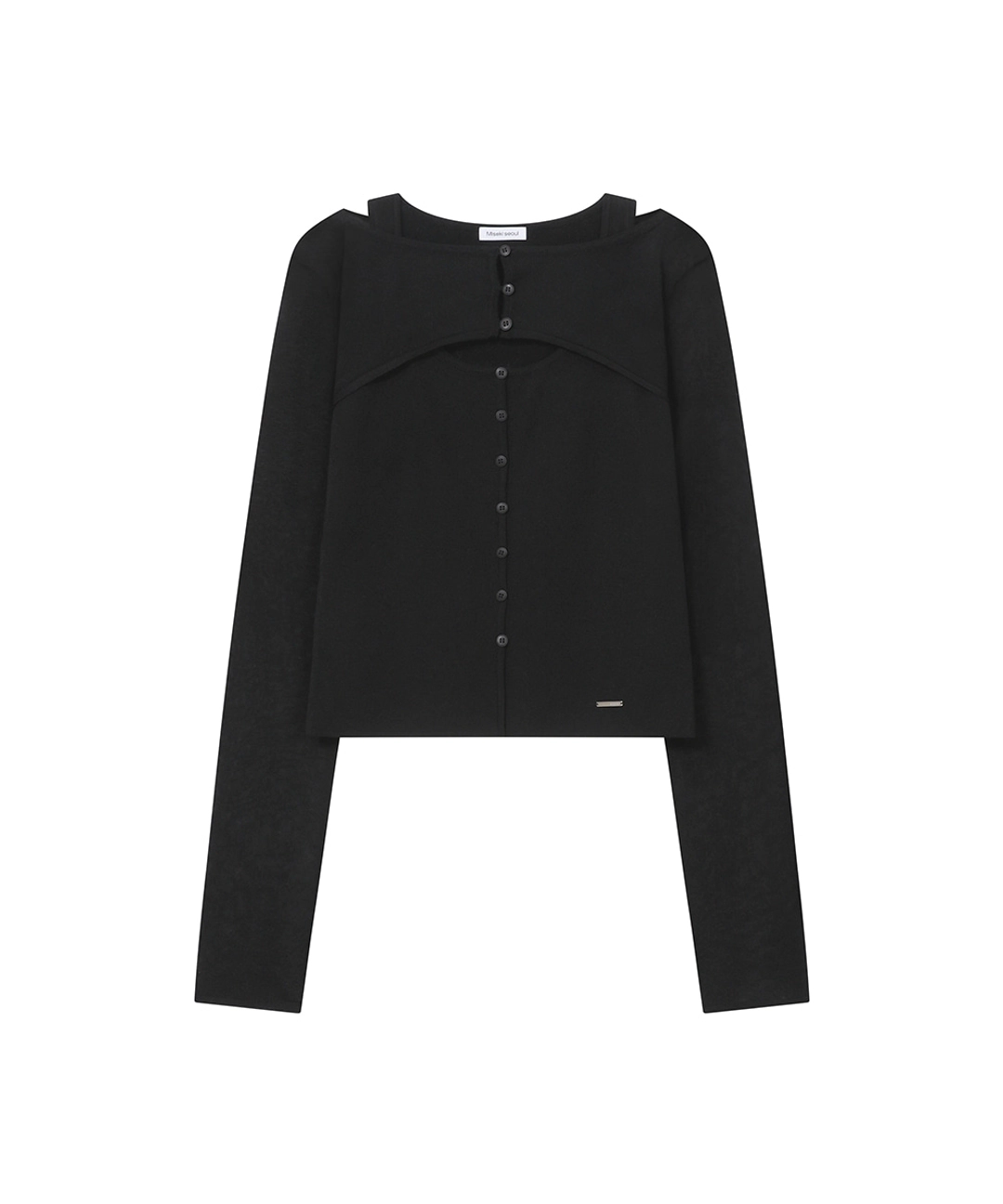 미세키서울 Layered bolero knit top BLACK 상품 이미지 1