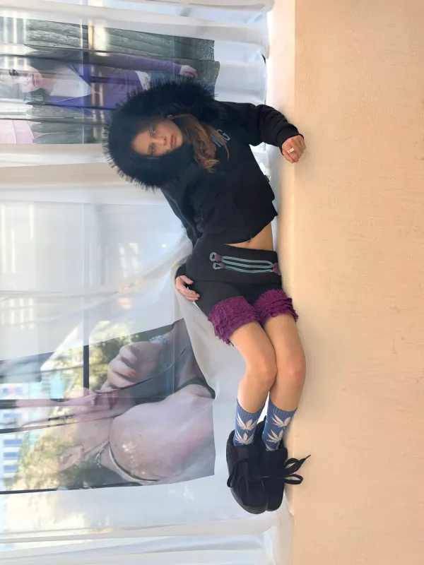 Wool Micro Skirt Black