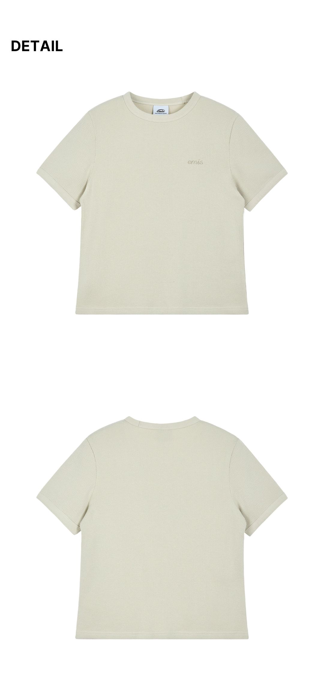 이미스 (W) WAFFLE T-SHIRT-BEIGE 상품 이미지 1