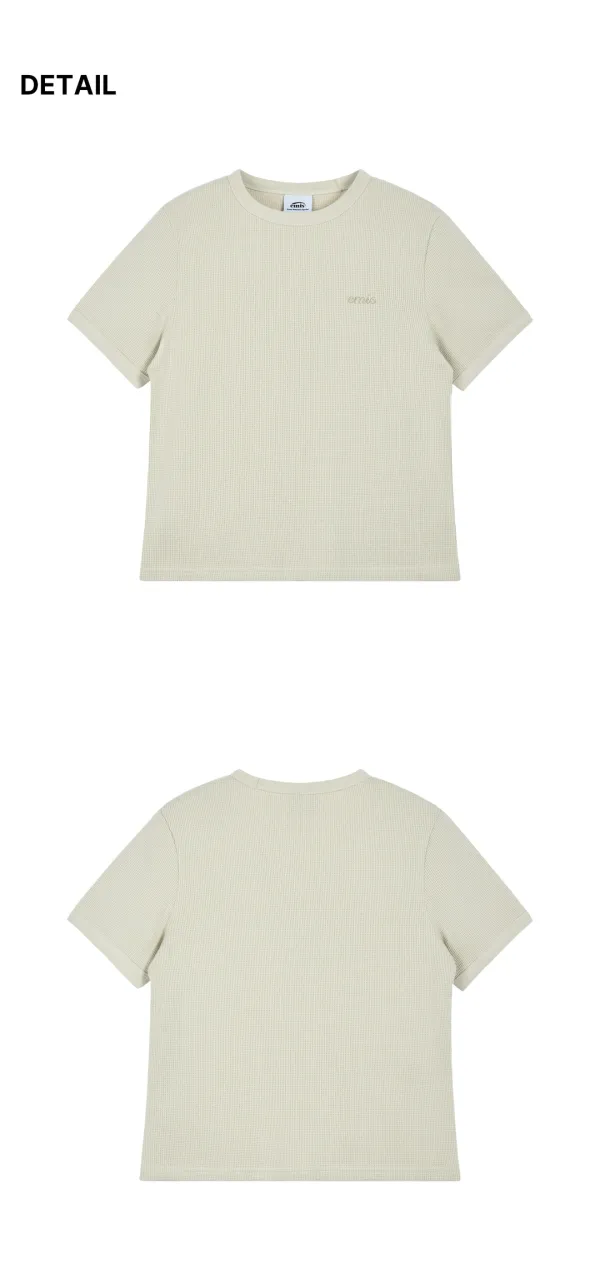 (W) WAFFLE T-SHIRT-BEIGE