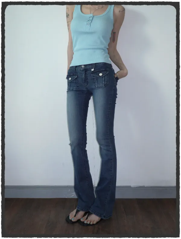 Cargo Low-Rise Skinny Bootcut Jean