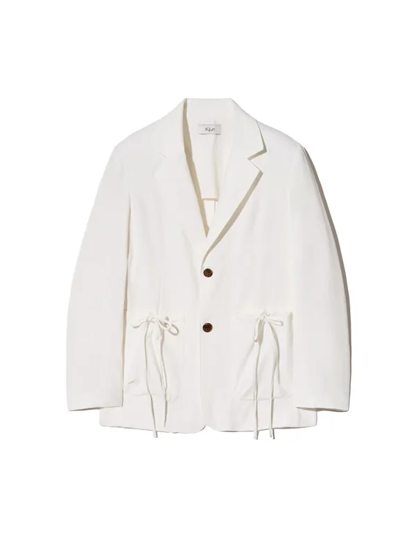 Shirring Pocket Blazer Off-White