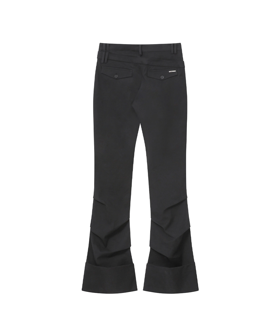 미세키서울 [레이 PICK] Two line layered folding pants BLACK 상품 이미지 2