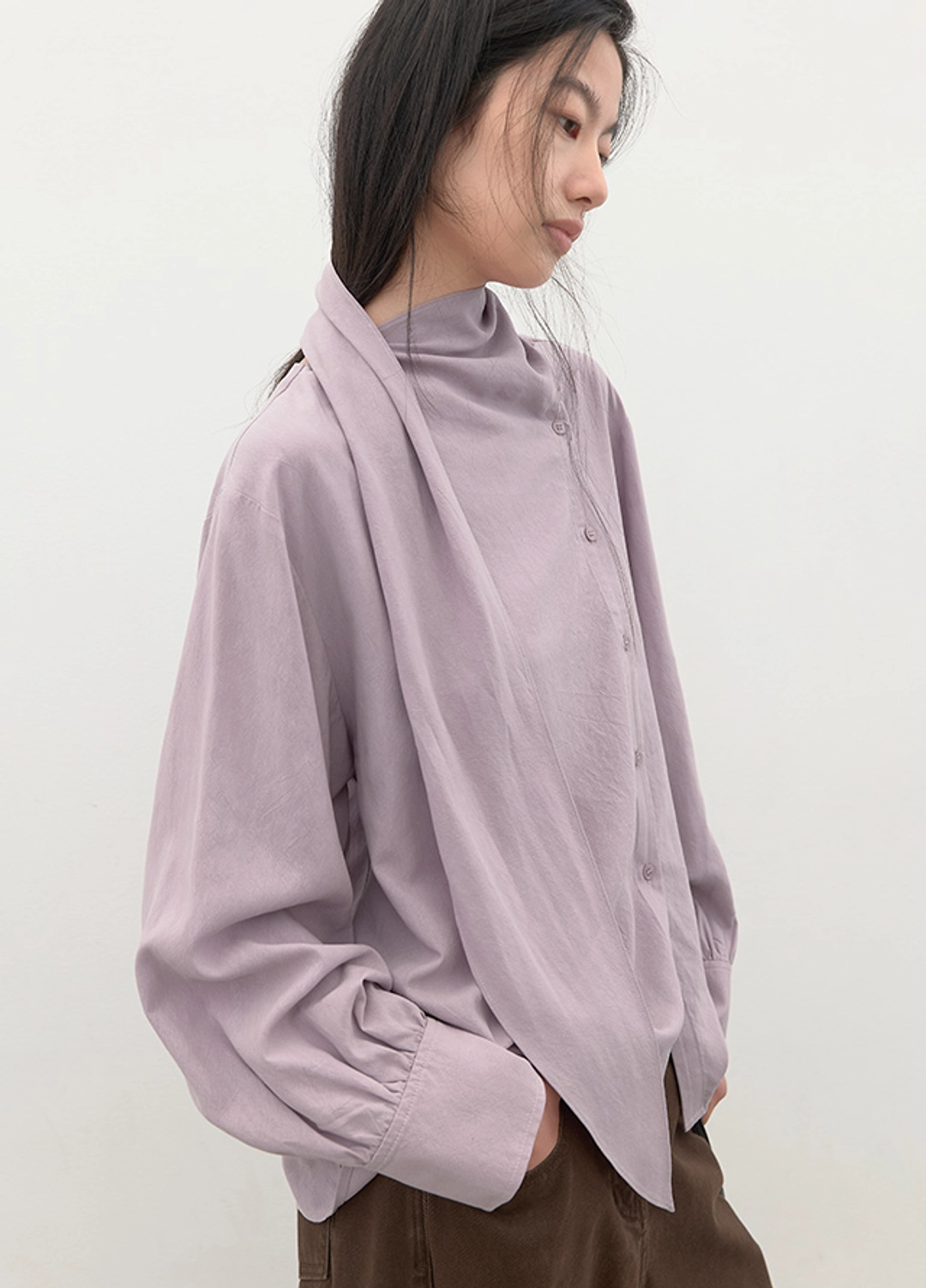 아뜰리에 나인 (BL-4453)PARCO WASHING TEXTURE TIE BLOUSE 상품 이미지 2