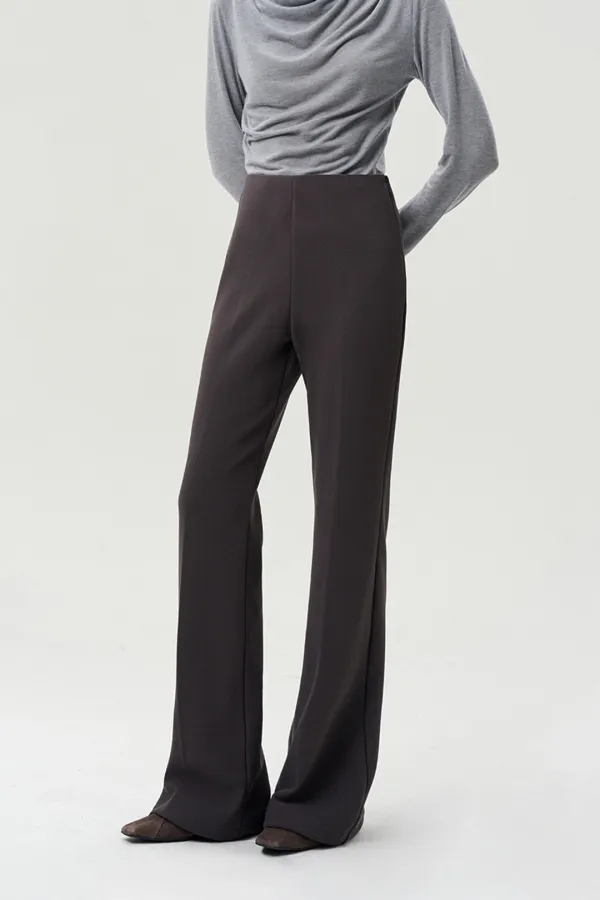 HIGH RISE FLARED TROUSER DARK GRAY