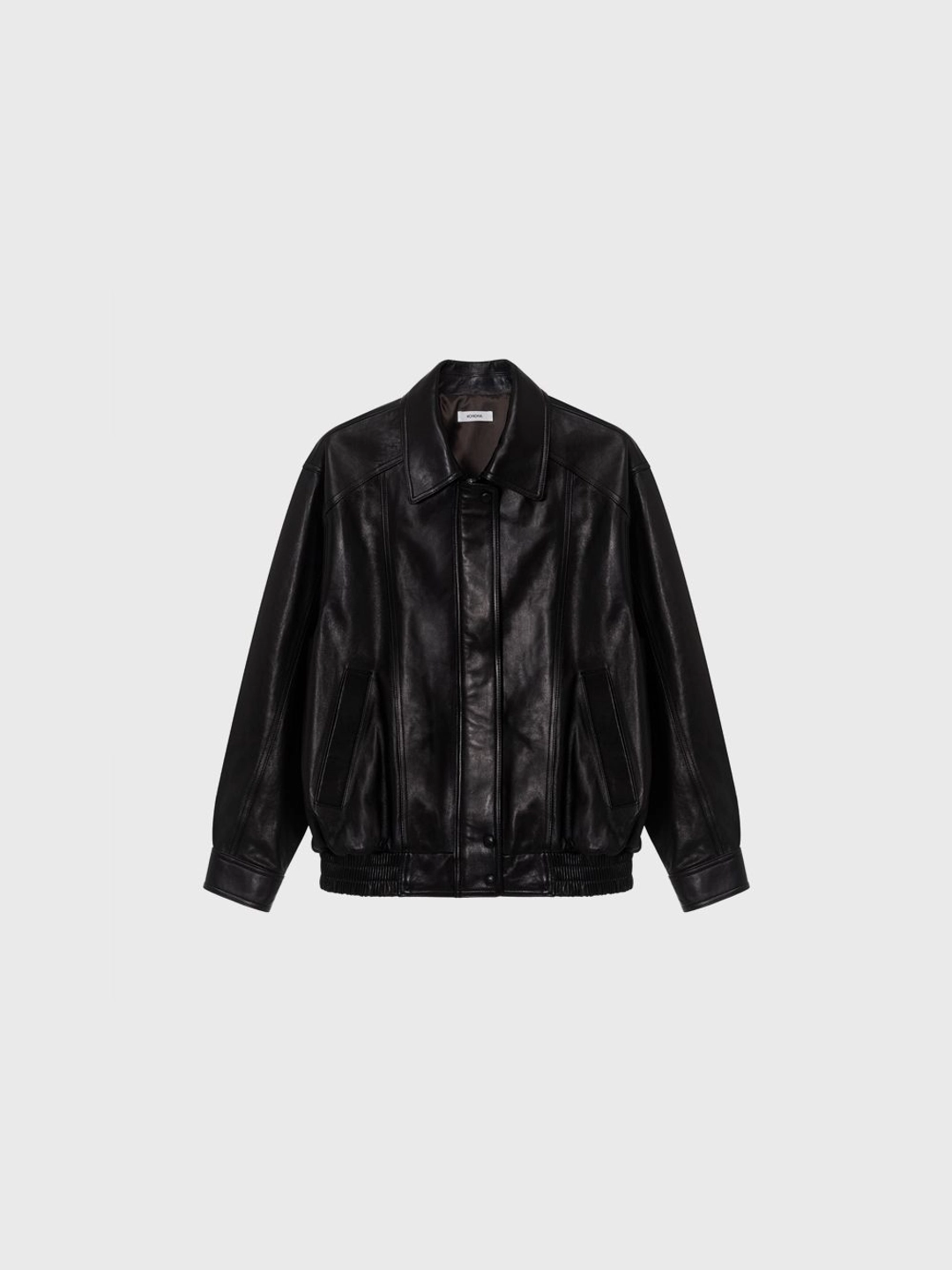 [Exclusive] Lambskin jumper (black / brown)