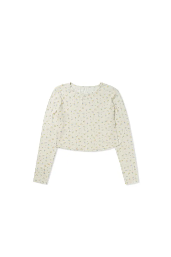 Daisy crop t-shirt_cream