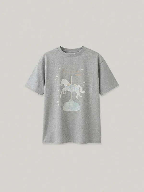ETOILE OVERFIT T-SHIRT - MELANGE GRAY에투알 오버핏 티셔츠