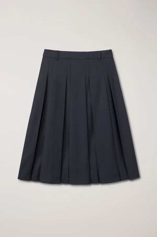 VOLUME PLEATS MIDI SKIRT CHARCOAL GREY_UDSK6A204CG