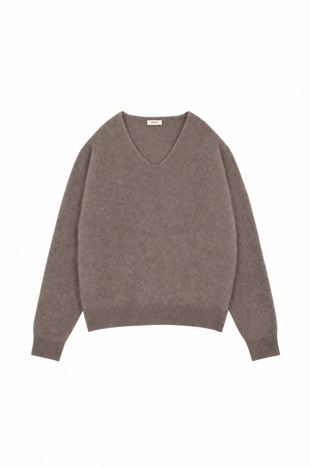라메레이 Silk Wool Brushed V-Neck Knit Top [LMBFWIKN2105]-Mocha Brown [10/12 예약배송] 상품 이미지 2