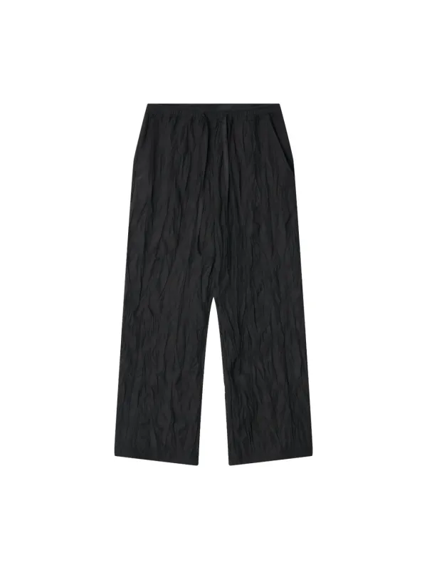 Wrinkle Wide Trousers - Black