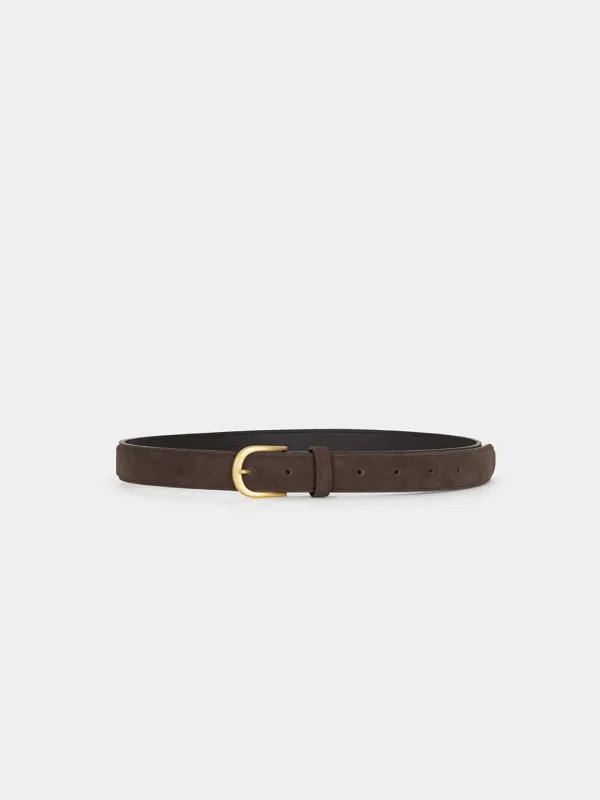 29 Vintage buckle suede belt - Brown