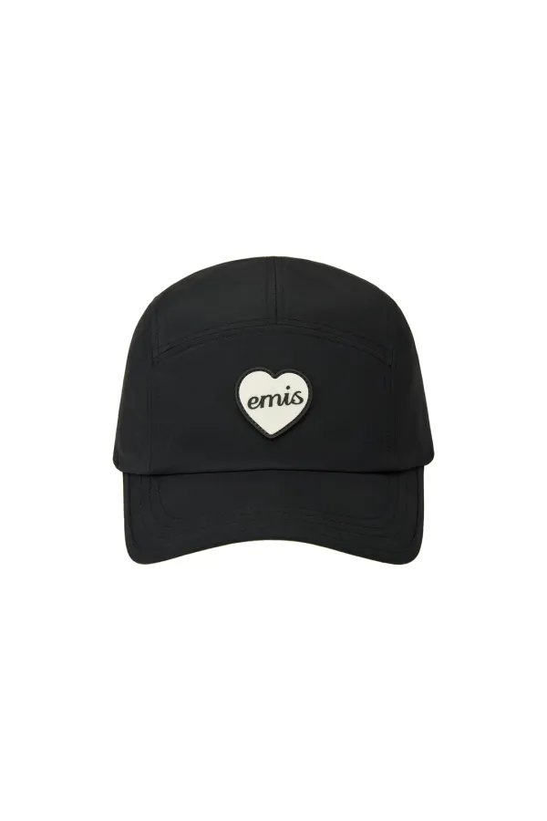 HEART RUBBER PATCH CAMP CAP-BLACK