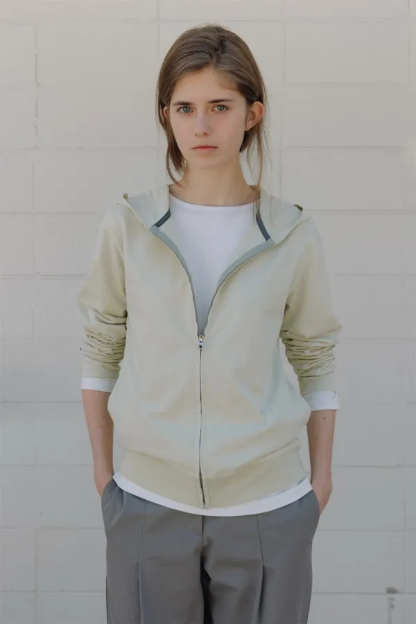 Dusty hoodie zip-up (sage)