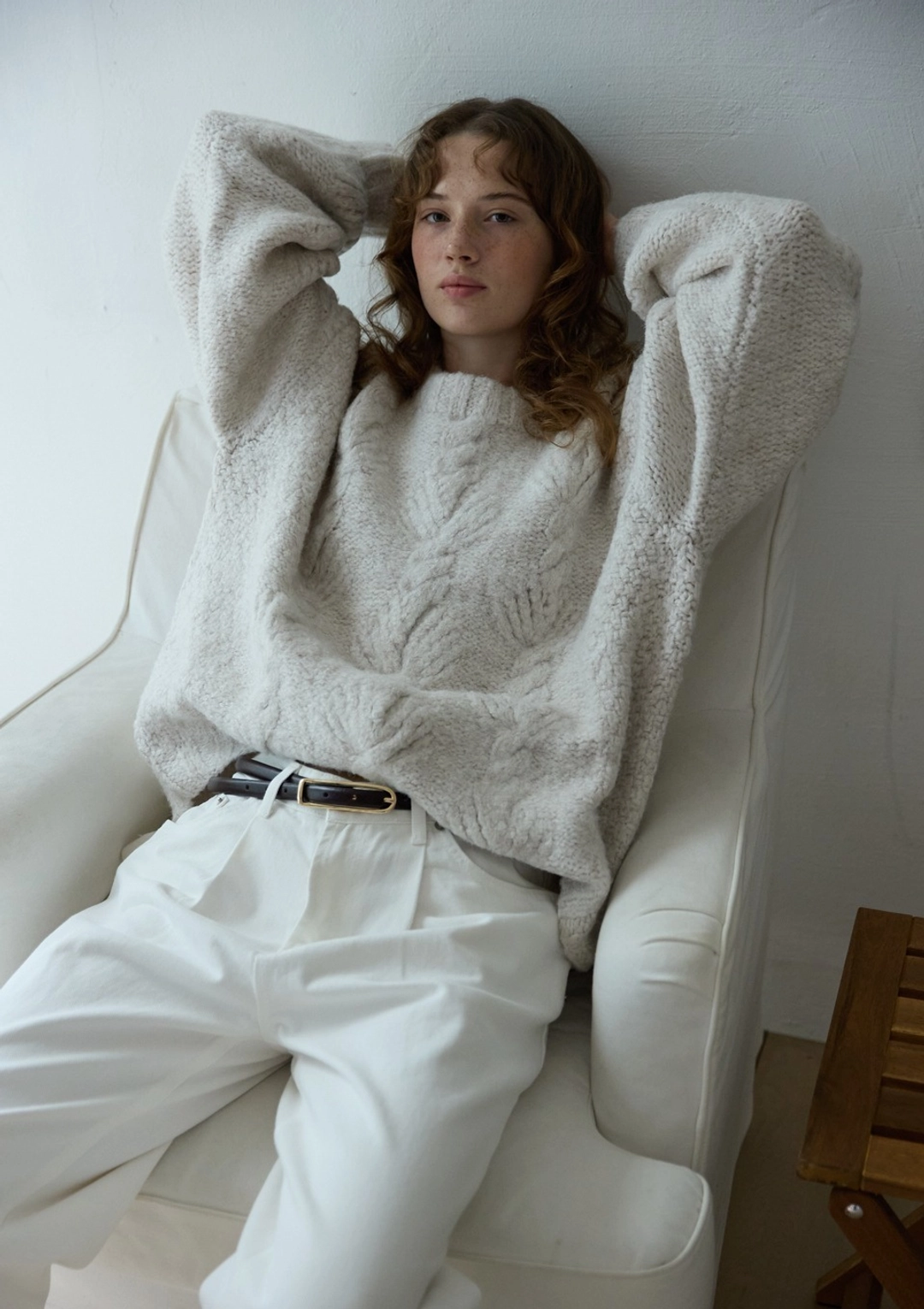 오픈도어 Braided Cable Knit Oatmeal 상품 이미지 1