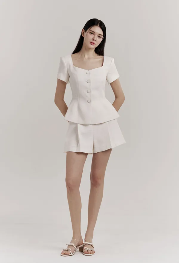Bianca Tweed Shorts (Ivory)