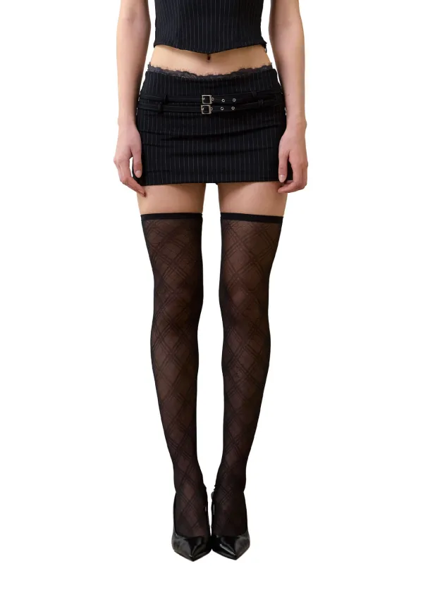 [pre-order] Robette Stripe Mini Skirt [Black]