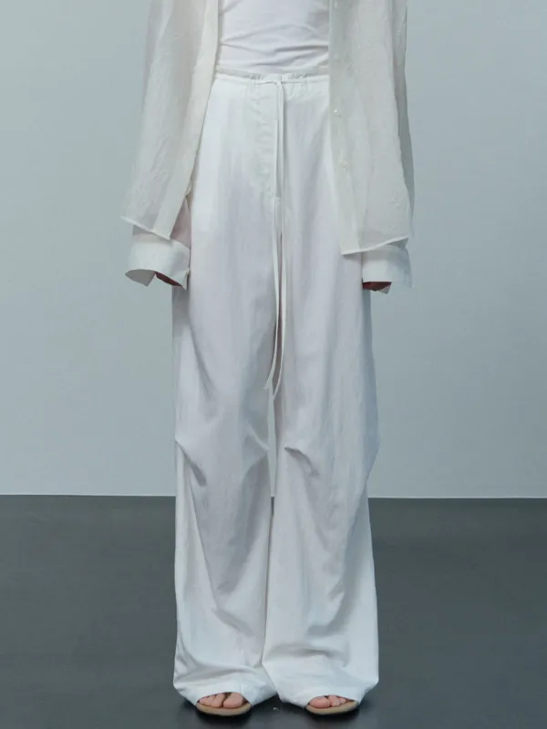 drawstring parachute pants (ivory)