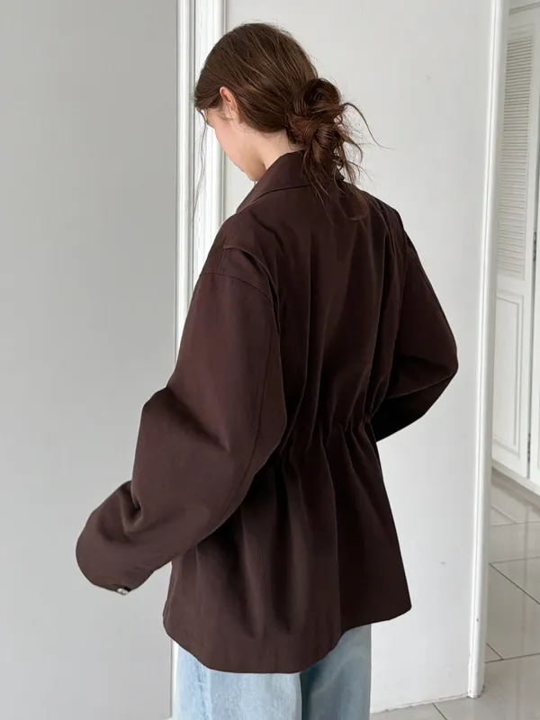 POCKET STRING JACKET - BROWN