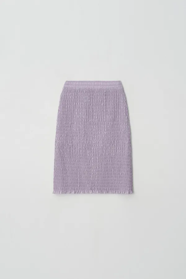 Smocked Banding Skirt (purple)