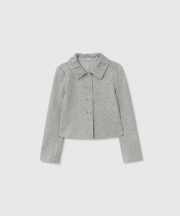 Shirred jersey jacket (Melange gray)