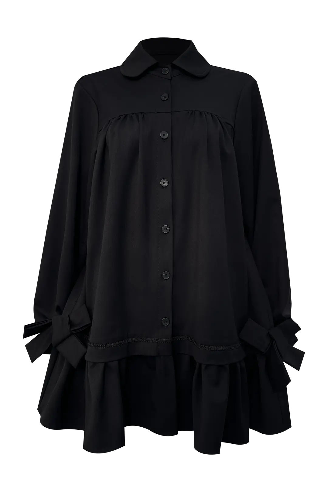 체메씨 BOW FRILL ONE-PIECE (BLACK) 상품 이미지 2