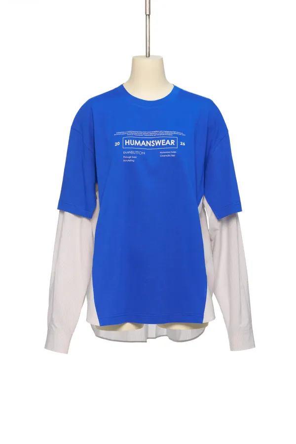 PS26 BLUE HYBRID LAYERED TOP