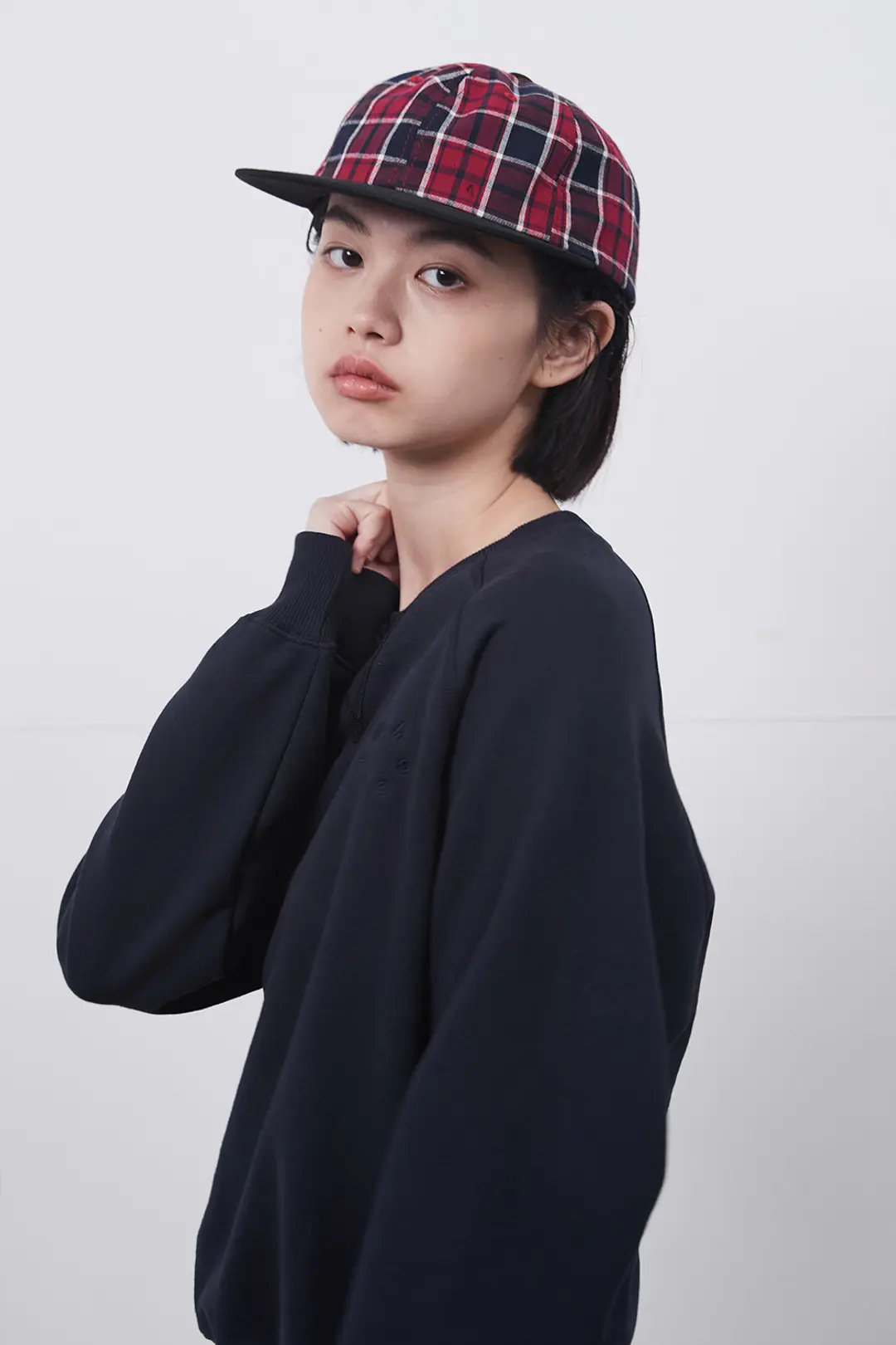 오헤시오 CHECK BALL CAP, RED BLACK 상품 이미지 2