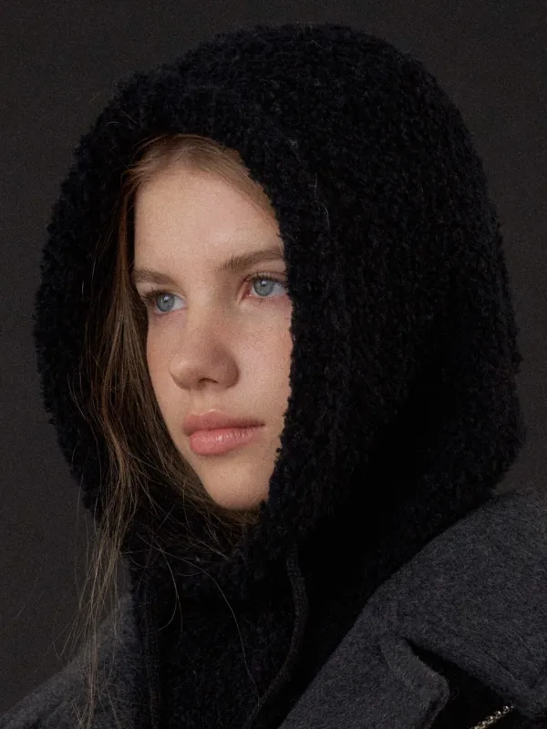 soft boucle balaclava (black)
