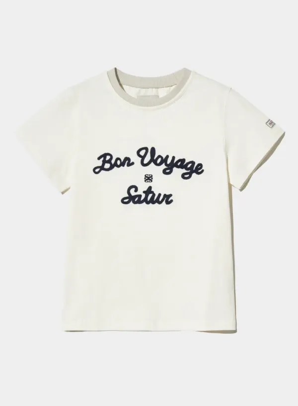 (W) Satur Logo Voyage T-Shirt - Resort Ivory