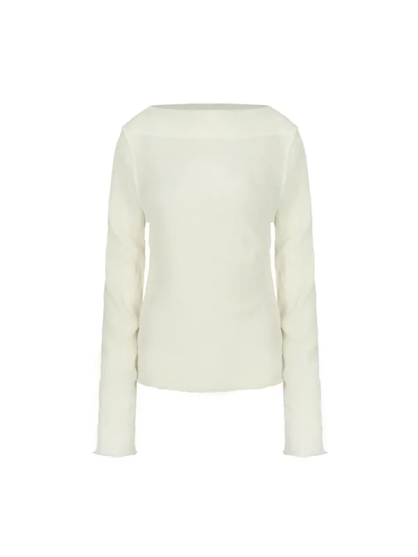 SHEER PLEAT BLOUSE (LIGHT YELLOW)