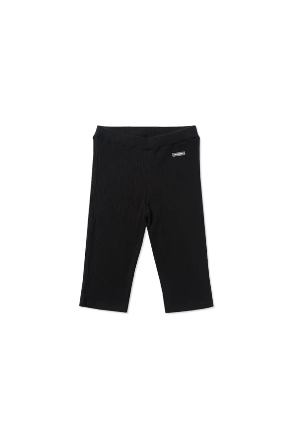 Rib biker leggings_black