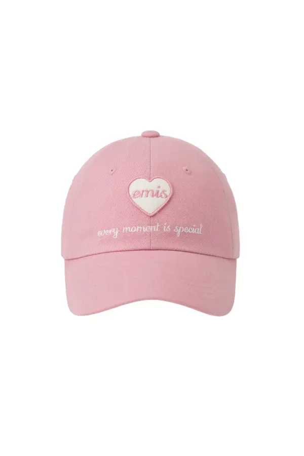 HEART WAPPEN BALL CAP-PINK