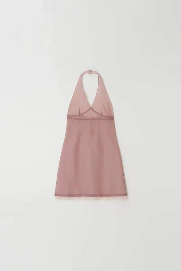 Layered Sheer Dress (red/pink)