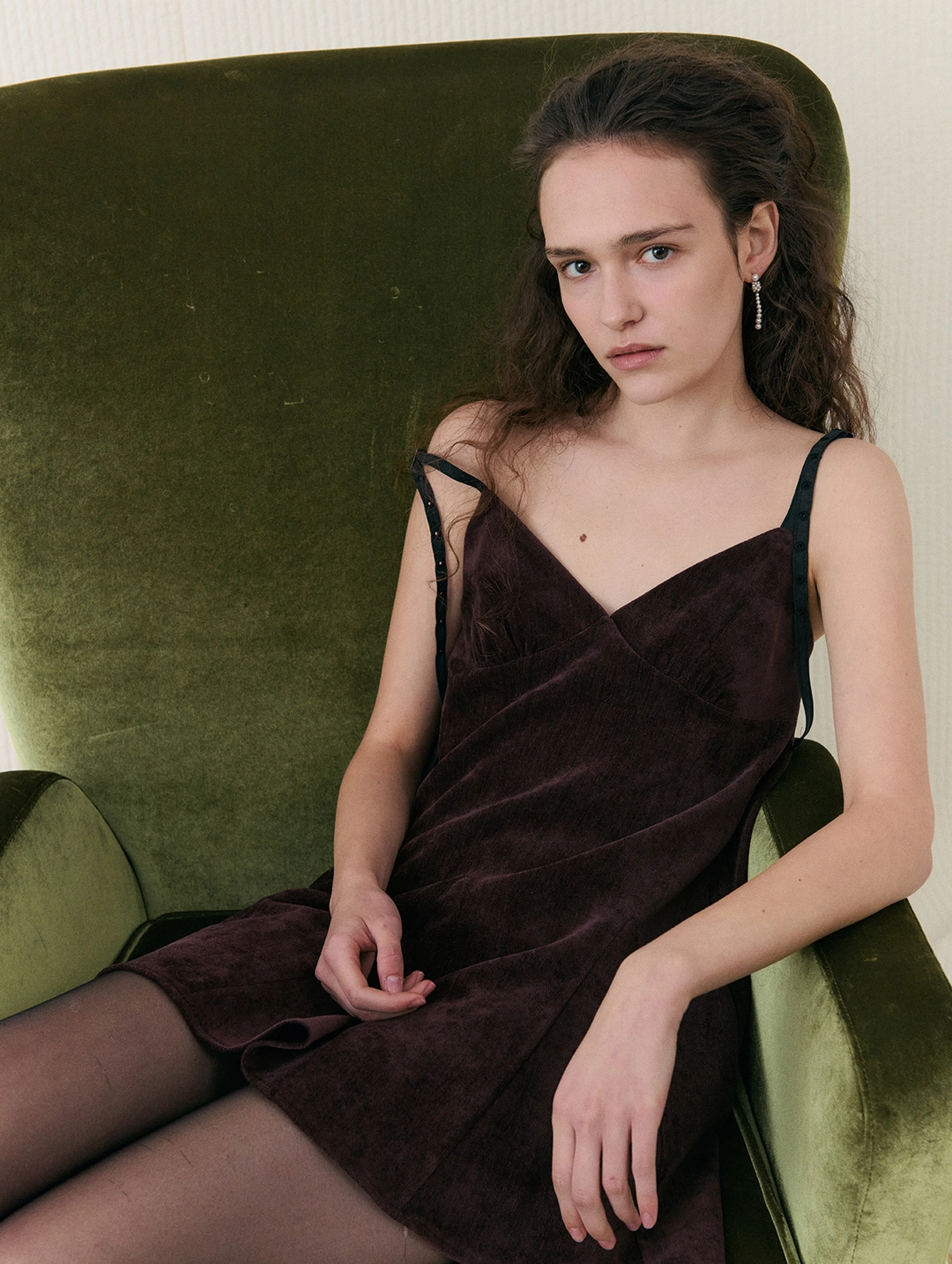 포에토 Auden belted dress - wine 상품 이미지 2