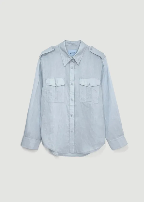 Safari linen shirt (Skyblue)