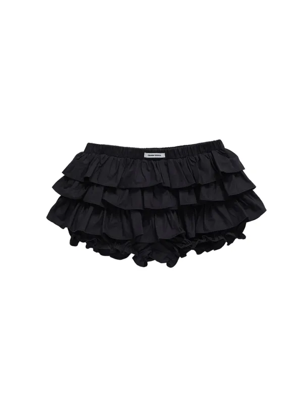 TIERED MICRO SKIRT PANTS_BLACK
